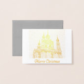 Vrolijk kerstfeest folie kaarten (Voorkant met envelop)