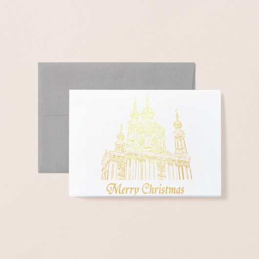 Vrolijk kerstfeest folie kaarten (Voorkant met envelop)