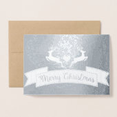 Vrolijk kerstfeest folie kaarten (Voorkant met envelop)