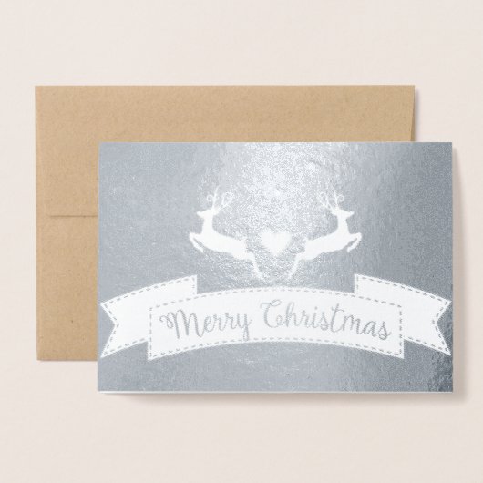 Vrolijk kerstfeest folie kaarten (Voorkant met envelop)