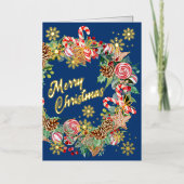 Vrolijk kerstfeest folie wenskaart (Voorkant)