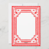 Vrolijk Kerstfeest Folk Red Skandinavian Design Feestdagenkaart (Achterkant)