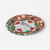 Vrolijk kerstfeest Football Lovers Papieren Bordje (Gekanteld)