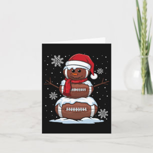 Vrolijk Kerstfeest Football Sneeuwman Vakantie Spo Kaart