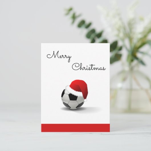 Vrolijk Kerstfeest football/voetballiefhebber Feestdagenkaart (Staand voorkant)