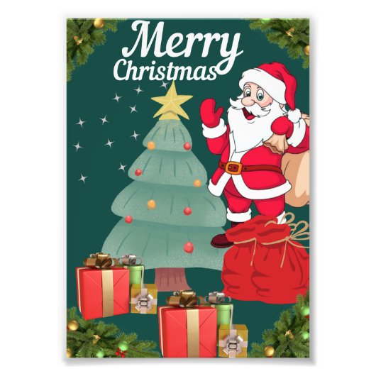 Vrolijk kerstfeest. foto afdruk (Voorkant)