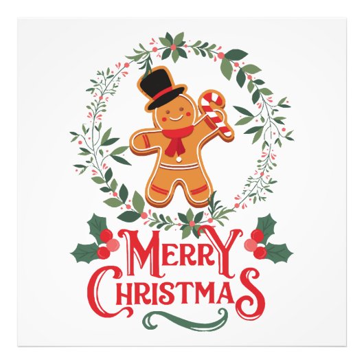 Vrolijk kerstfeest foto afdruk (Voorkant)