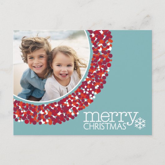 Vrolijk kerstfeest - Foto - Berry Wreath Feestdagenkaart (Voorkant)