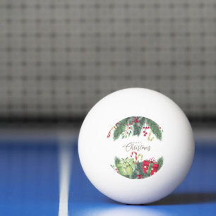 Vrolijk Kerstfeest Foto Bild Tamplate Santa Snow Pingpongbal