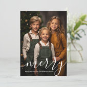 Vrolijk kerstfeest foto feestdagenkaart (Staand voorkant)