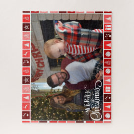 Vrolijk kerstfeest Foto Gift Jigzaag Puzzle Sjablo Legpuzzel
