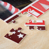 Vrolijk kerstfeest Foto Gift Jigzaag Puzzle Sjablo Legpuzzel (Zijkant)
