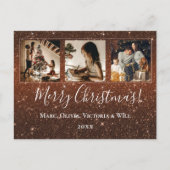 Vrolijk kerstfeest foto glitter feestdagenkaart (Voorkant)