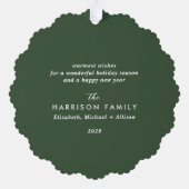 Vrolijk Kerstfeest Foto Groene Vakantie Ornament Kaart (Achterkant)