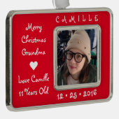 VROLIJK KERSTFEEST ♥︎ FOTO HERINNERINGEN ♥︎ CADEAU VERZILVERD OMLIJST ORNAMENT (Rechts)