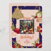 Vrolijk Kerstfeest Foto Holiday Kaart Invitation (Voorkant / Achterkant)