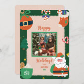 Vrolijk Kerstfeest Foto Holiday Kaart Invitation (Voorkant / Achterkant)