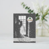 "Vrolijk kerstfeest!" Foto Karte Schneeflocken Briefkaart (Staand voorkant)