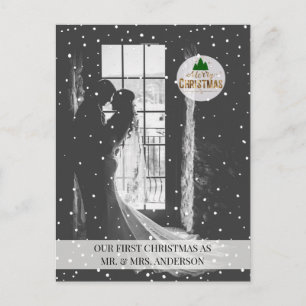 "Vrolijk kerstfeest!" Foto Karte Schneeflocken Briefkaart