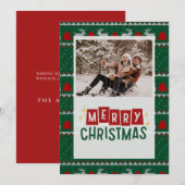 Vrolijk kerstfeest, foto kerstkaart, pinecone, zch feestdagenkaart (Voorkant / Achterkant)