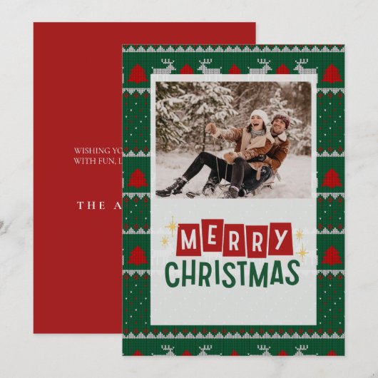 Vrolijk kerstfeest, foto kerstkaart, pinecone, zch feestdagenkaart (Voorkant / Achterkant)