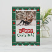 Vrolijk kerstfeest, foto kerstkaart, pinecone, zch feestdagenkaart (Staand voorkant)