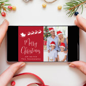 Vrolijk Kerstfeest Foto Kerstman Feestdagenkaart