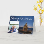 Vrolijk kerstfeest - Foto Lijst Kaart (Gele Bloem)