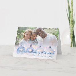 Vrolijk kerstfeest Foto met Baubles Kaart