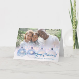 Vrolijk kerstfeest Foto met Baubles Kaart