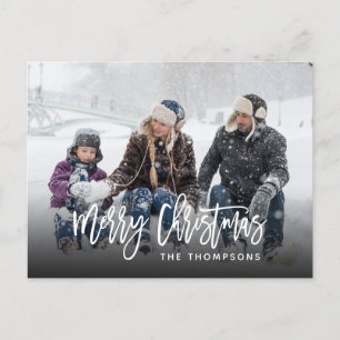 Vrolijk kerstfeest Foto met handschrift Briefkaart