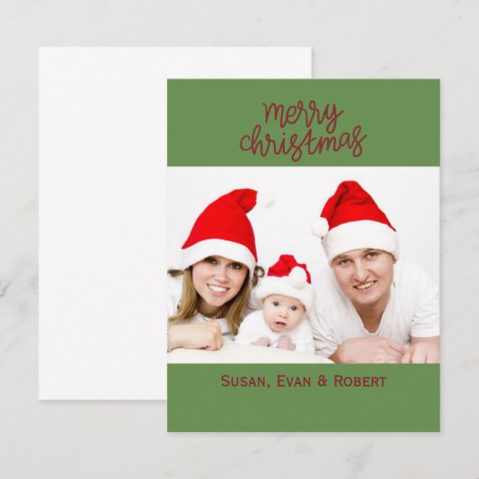 Vrolijk kerstfeest Foto met namen (Voorkant / Achterkant)