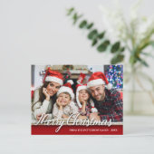 Vrolijk kerstfeest Foto Modern Red Briefkaart (Staand voorkant)