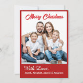 Vrolijk kerstfeest Foto Modern Red Feestdagenkaart (Voorkant)