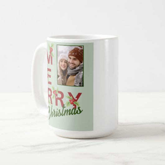 Vrolijk kerstfeest foto Mok (Voorkant links)