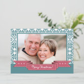 Vrolijk kerstfeest. Foto Nordic Snowflake Feestdagenkaart (Staand voorkant)