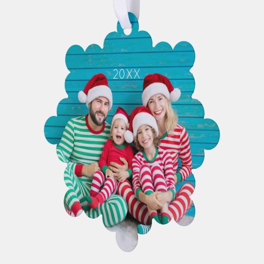 Vrolijk Kerstfeest Foto Ornament Kaart (Links)