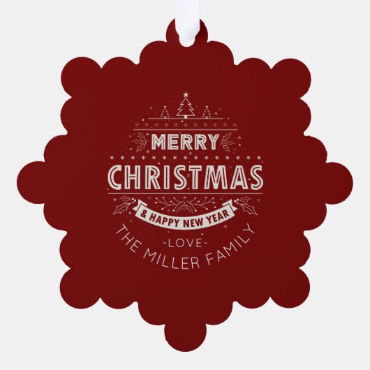 Vrolijk Kerstfeest Foto Ornament Kaart (Achterkant)