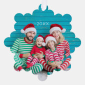 Vrolijk Kerstfeest Foto Ornament Kaart (Voorkant)