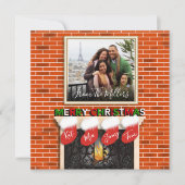 Vrolijk kerstfeest Foto over de haard Feestdagenkaart (Voorkant)