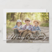 Vrolijk kerstfeest Foto Red White Polka Dot Feestdagenkaart (Voorkant)