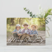 Vrolijk kerstfeest Foto Red White Polka Dot Feestdagenkaart (Staand voorkant)