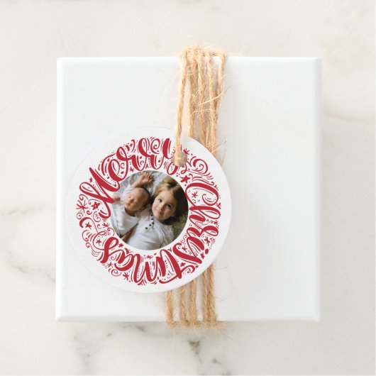 Vrolijk kerstfeest | Foto toevoegen Bedankjes Labels (In situ)