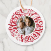 Vrolijk kerstfeest | Foto toevoegen Bedankjes Labels (Voorkant)