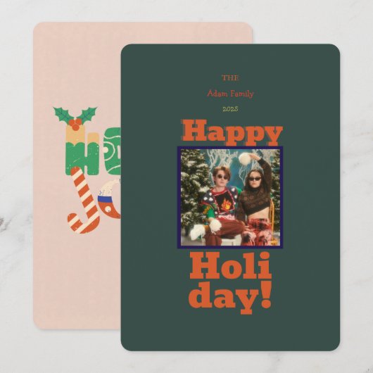 Vrolijk Kerstfeest Foto Vakantie Kaart! Kaart (Voorkant / Achterkant)