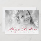 Vrolijk kerstfeest | Foto van Elegant Script Feestdagenkaart (Voorkant)