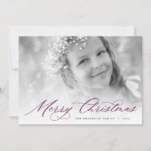 Vrolijk kerstfeest | Foto van Elegant Script Feestdagenkaart (Voorkant)