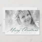 Vrolijk kerstfeest | Foto van Elegant Script Feestdagenkaart (Voorkant)