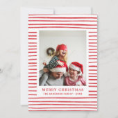 Vrolijk kerstfeest. Foto van rode eenvoudige moder Feestdagenkaart (Voorkant)