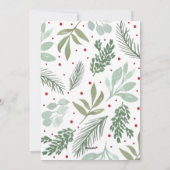 Vrolijk Kerstfeest Foto Waterverf Groen Botanisch Feestdagenkaart (Achterkant)